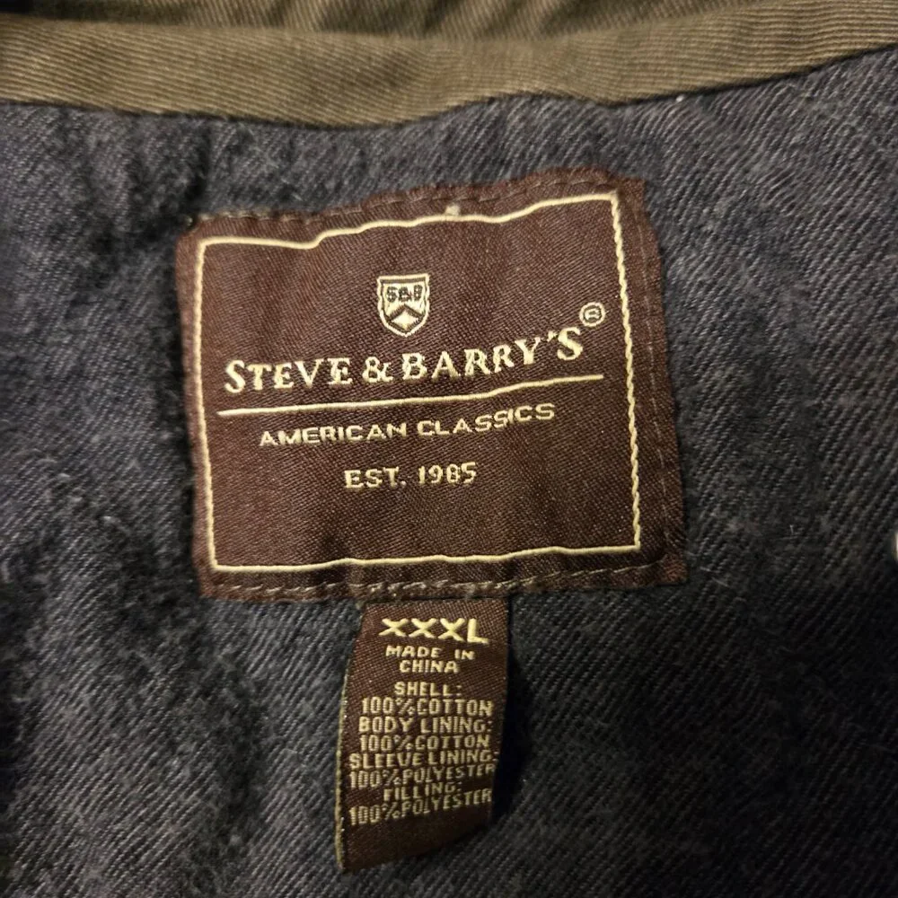 Men's 3XL Steve & Barry's Corduroy Collar Quilted Barn Jacket - Picture 3 of 3